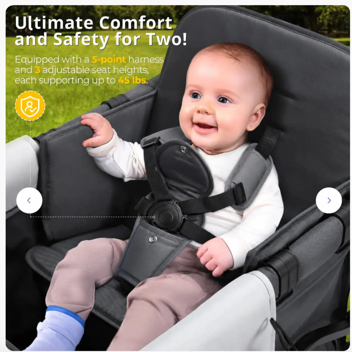Momfann 2-Seater All-Terrain Stroller Wagon for Kids