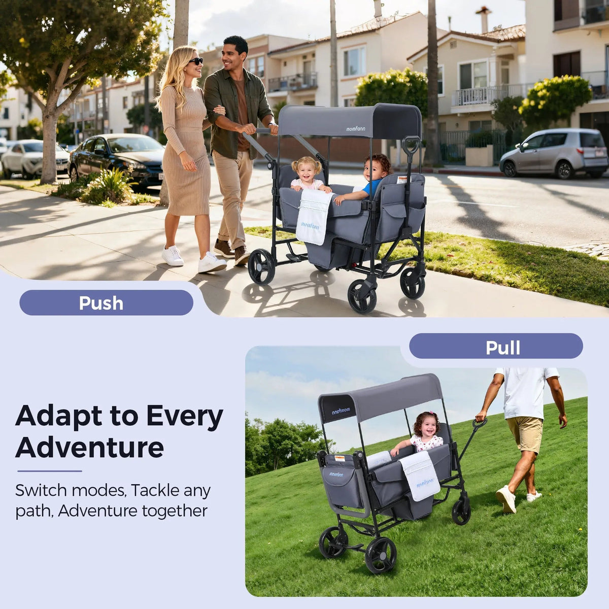 Momfann 2-Seater All-Terrain Stroller Wagon for Kids