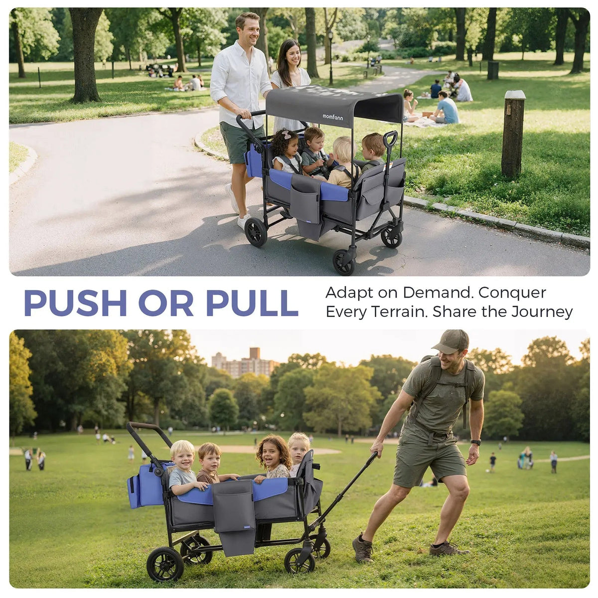 Momfann 2-Seater All-Terrain Stroller Wagon for Kids